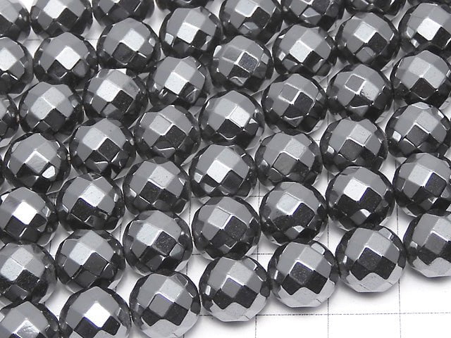 Magnetic! Hematite  64Faceted Round 10mm 1strand beads (aprx.15inch/38cm)