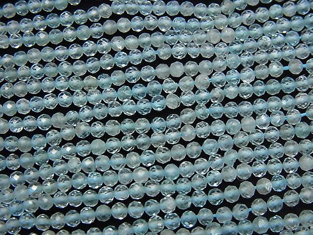 [Video]High Quality Blue Apatite AAA - Faceted Button Roundel 2.5 x 2.5 x 2 mm 1 strand beads (aprx.15 inch / 38 cm)