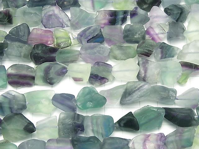 [Video]1strand $8.79! Multicolor Fluorite Rough Rock Nugget [M-L size] 1strand beads (aprx.15inch / 36cm)