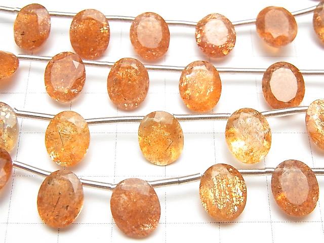 [Video]High Quality Sunstone AAA Oval Faceted 11x9mm half or 1strand (8pcs )