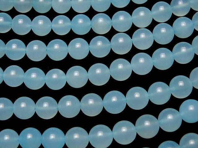 [Video] Sale! Sea blue Chalcedony AAA - Round 10 mm half or 1 strand beads (aprx. 15 inch / 36 cm)