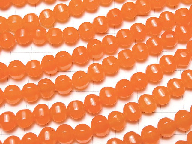 1strand $5.79! Orange Jade 6Faceted 8mm 1strand beads (aprx.15inch / 37cm)