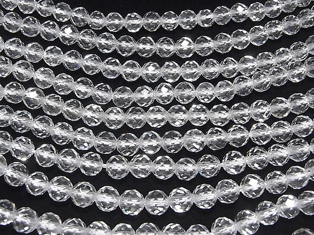 [Video] High Quality! Crystal AAA 64Faceted Round 8mm [2mm hole] half or 1strand beads (aprx.15inch / 37cm)