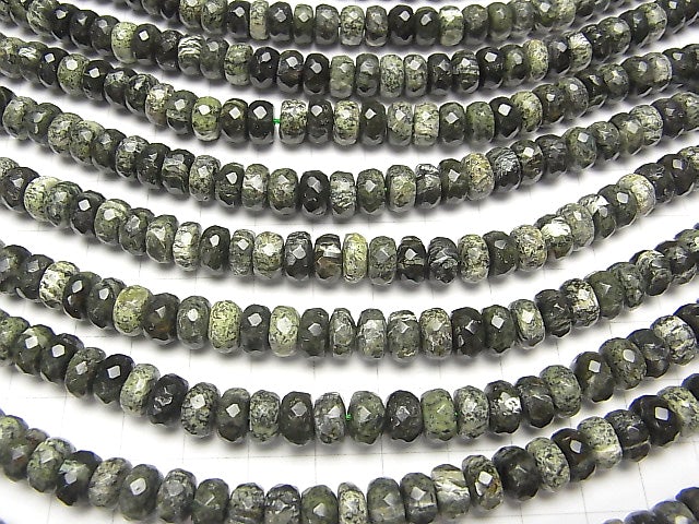 Brazil Serpentine Faceted Button Roundel 8x8x5 half or 1strand beads (aprx.15inch / 38cm)