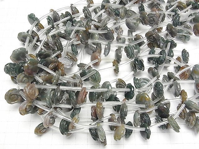 [Video] Indian Agate Rose 15mm half or 1strand (Approx 38pcs )