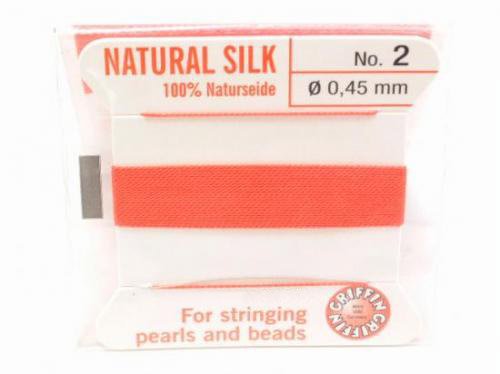 Griffin Cord (Silk Bead Cord Thread) [0.30mm-0.70mm] Coral 1pc