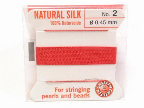 Griffin Cord (Silk Bead Cord Thread) [0.30mm-0.70mm] Red 1pc