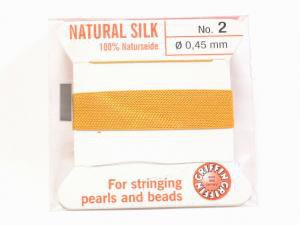 Griffin Cord (Silk Bead Cord Thread) [0.30mm-0.70mm] Amber 1pc