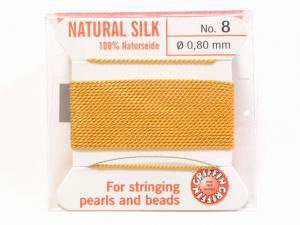 Griffin Cord (Silk Bead Cord Thread) [0.75mm-1.05mm] Amber 1pc