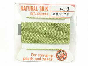 Griffin Cord (Silk Bead Cord Thread) [0.75mm-1.05mm] Jade Green 1pc