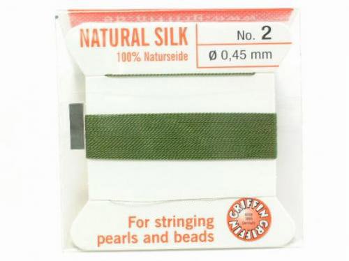Griffin Cord (Silk Bead Cord Thread) [0.30mm-0.70mm] Olive 1pc