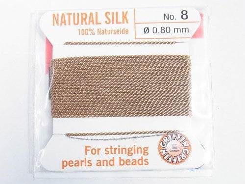 Griffin Cord (Silk Bead Cord Thread) [0.75mm-1.05mm] Beige 1pc