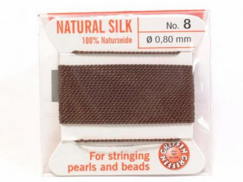 Griffin Cord (Silk Bead Cord Thread) [0.75mm-1.05mm] Brown 1pc