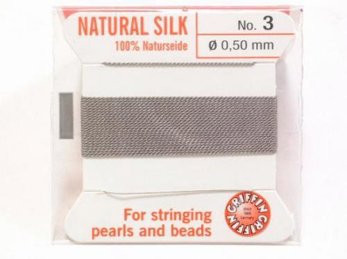 Griffin Cord (Silk Bead Cord Thread) [0.30mm-0.70mm] Gray 1pc