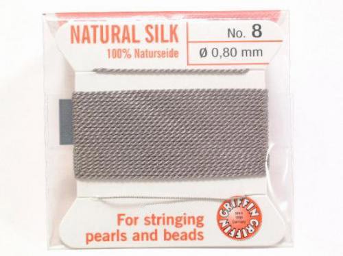 Griffin Cord (Silk Bead Cord Thread) [0.75mm-1.05mm] Gray 1pc