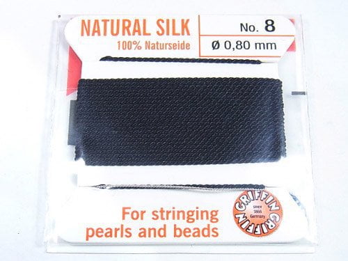 Griffin Cord (Silk Bead Cord Thread) [0.75mm-1.05mm] Black 1pc