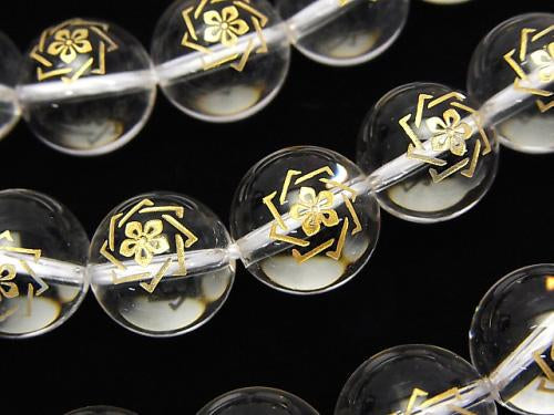 Golden Carving! Ryoma Sakamoto Emblem(KAMON) Crystal AAA Round 10 mm, 12 mm 1/4 or 1strand