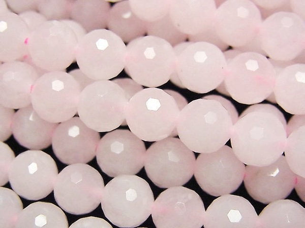 [Video] Rose Quartz AA++ 128Faceted Round 8mm 1strand beads (aprx.15inch / 37cm)