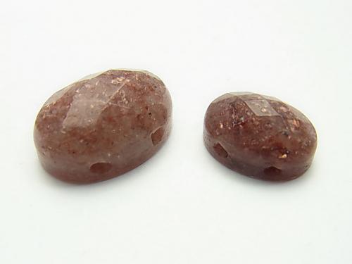 Moscovite [two holes] Faceted Cabochon [14 x 10] [18 x 13] 2 pcs $2.79