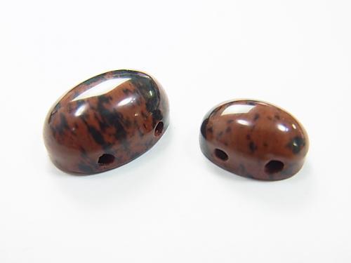 2pcs $1.79 Mahogany Obsidian [two holes] Oval Cabochon [14 x 10] [18 x 13] 2 pcs