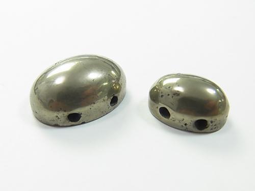 2 pcs $1.79 Pyrite [two holes] Cabochon [14 x 10] [18 x 13] 2 pcs