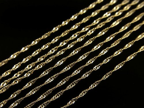[K10 Yellow Gold] Design Chain Approx 1mm Width Necklace 1pc