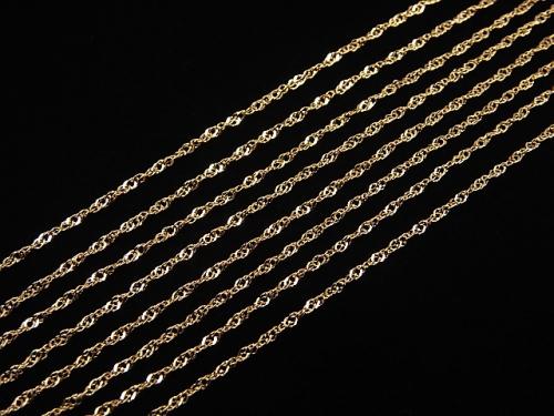 [K18 Yellow Gold] Design chain Approx 1mm width Necklace 1strand