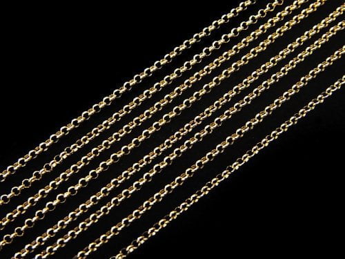 [18K Yellow Gold] Rolo Chain Necklace 1pc beads (aprx.16inch/40cm)