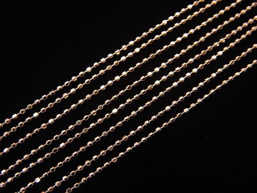 [Video][18K Pink Gold] Cut ball chain necklace 1pc beads (aprx.16inch/40cm)