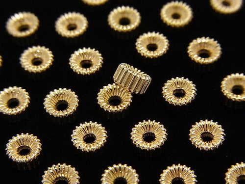 Introducing a new size! 14KGF Line Carved Roundel [3mm] [4mm] [5mm] [6mm] 5pcs-!