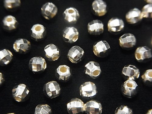 Silver925  Faceted Round 4mm  No coating  10pcs