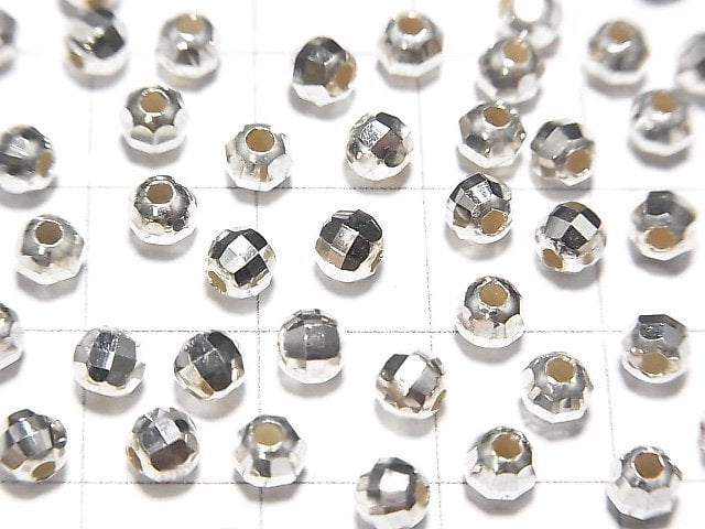 Silver925  Faceted Round 4mm  No coating  10pcs
