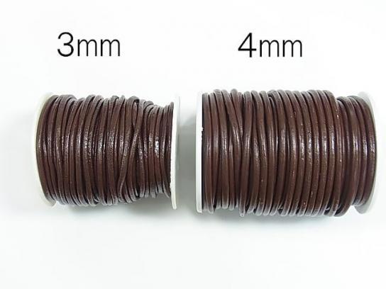 1rool (Approx 20m) Leather Cord Round wire [1mm] [1.5mm] [2mm] [3mm] [4mm] coffee (brown)
