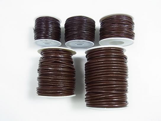 1rool (Approx 20m) Leather Cord Round wire [1mm] [1.5mm] [2mm] [3mm] [4mm] coffee (brown)