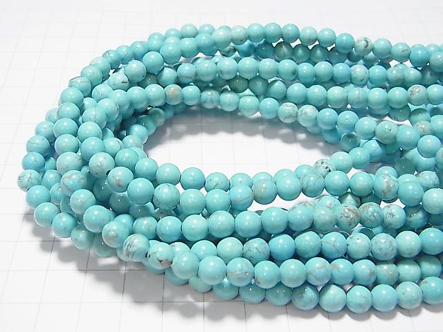 [Video] Magnesite Turquoise Round 6mm [1.5mm hole] 1strand beads (aprx.15inch / 38cm)