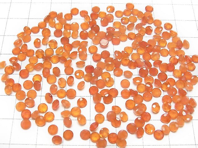[Video] High Quality Carnelian AAA Undrilled Round Faceted 4x4x3mm 10pcs