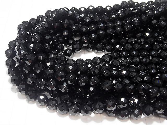 1strand $8.79! Onyx 64 Faceted Round 8 mm [2 mm hole] 1 strand beads (aprx.15 inch / 36 cm)