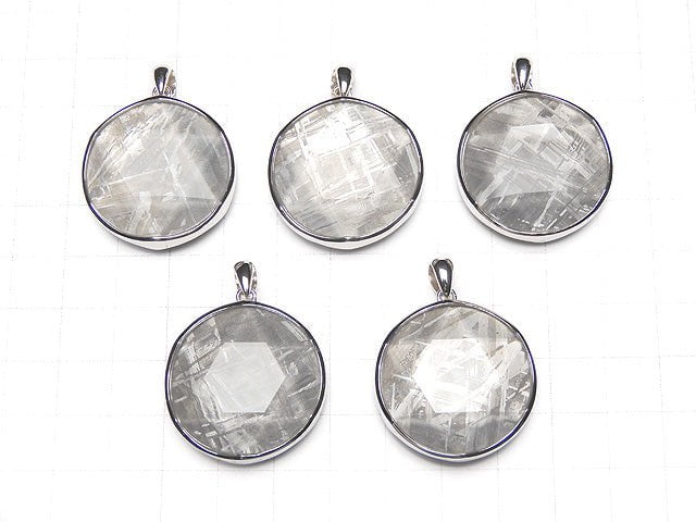 [Video] Meteorite Natural Color Pendant Both Side Finish 27mm Silver925