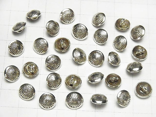 Karen Silver Coin Charm (Concho) 9x9x6mm 1pc
