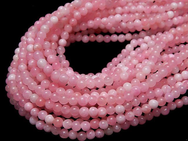 1strand $2.79! Pink & White Jade Round 4mm 1strand beads (aprx.15inch / 38cm)