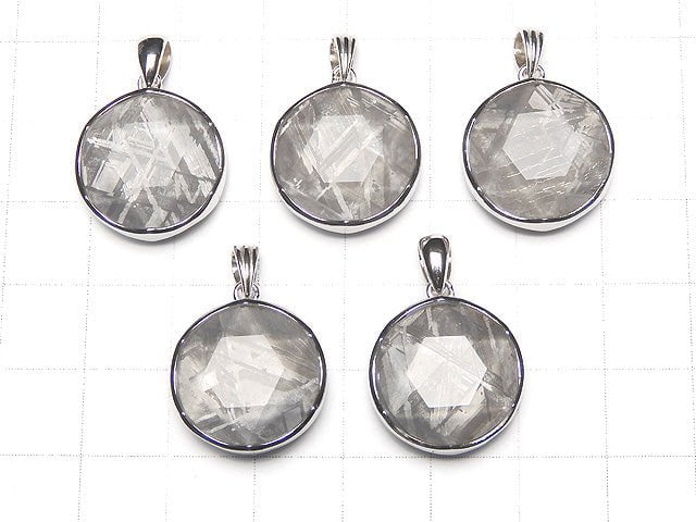 [Video] Meteorite Natural Color Pendant Both Side Finish 17mm Silver925