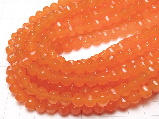 1strand $5.79! Orange Jade 6Faceted 8mm 1strand beads (aprx.15inch / 37cm)