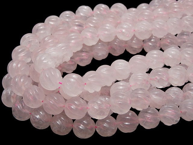 Rose Quartz AA ++ Round 12 mm S line Twist half or 1 strand beads (aprx.15 inch / 36 cm)
