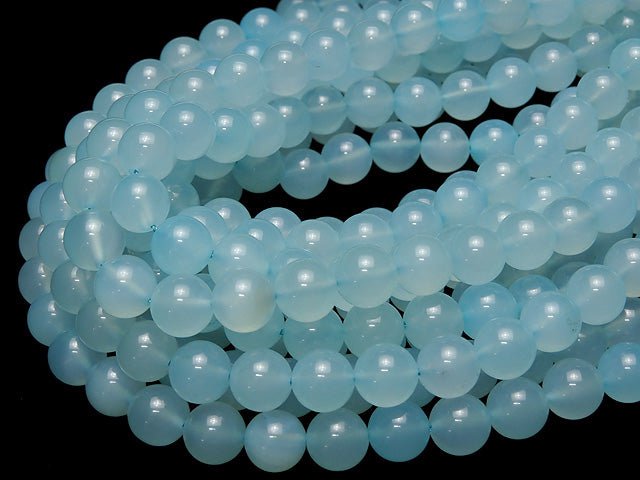 [Video] Sea blue Chalcedony AAA - Round 10 mm half or 1 strand beads (aprx. 15 inch / 36 cm)