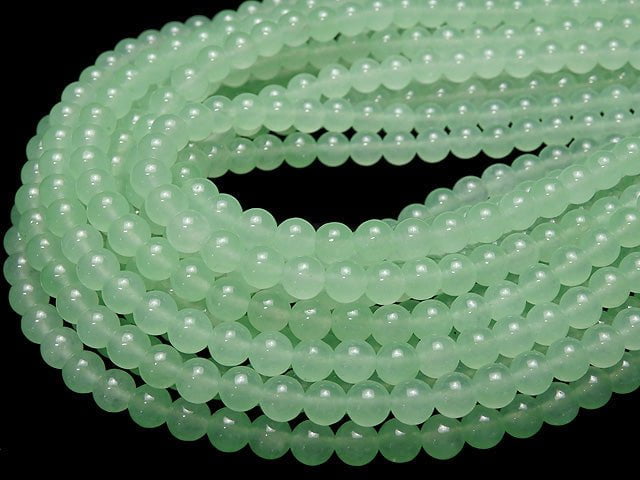 1strand $3.79! Pastel Green Jade Round 6mm 1strand beads (aprx.15inch / 37cm)