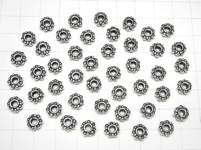 Bali Silver Roundel 8x8x6mm Oxidized Finish 2pcs $6.79!