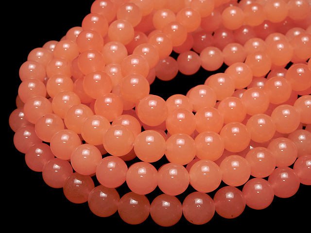 Pink Orange Jade Round 12mm 1strand beads (aprx.15inch/36cm)