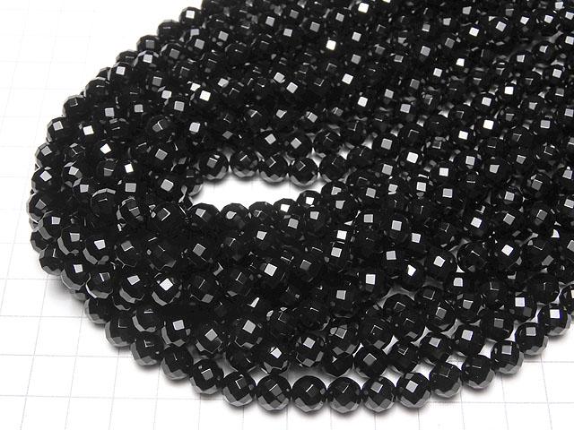1strand $6.79! Onyx  64Faceted Round 8mm 1strand beads (aprx.15inch/37cm)