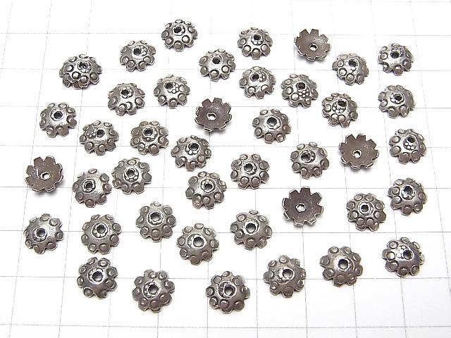 Karen Hill Tribe silver Bead cap 8 x 8 x 2 mm 4 pcs