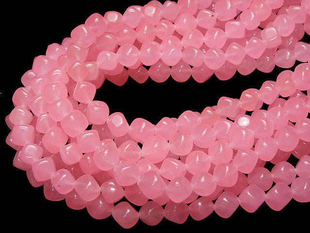 1strand $6.79! Pink Jade Dice 9x9x9mm 1strand beads (aprx.15inch / 36cm)